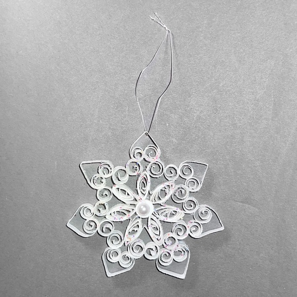 Ornate Curled Paper Snowflake Ornament - Picture 1 of 4